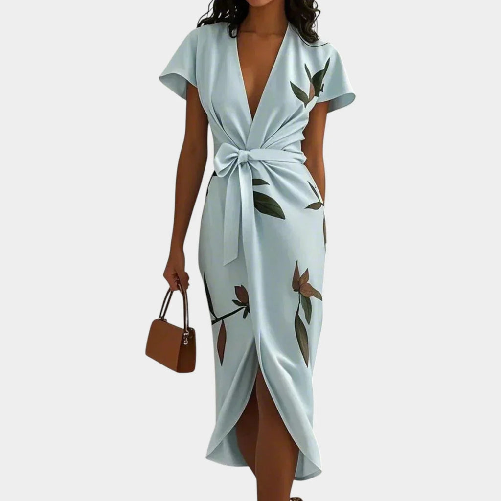 Robe midi portefeuille sans effort pour femmes