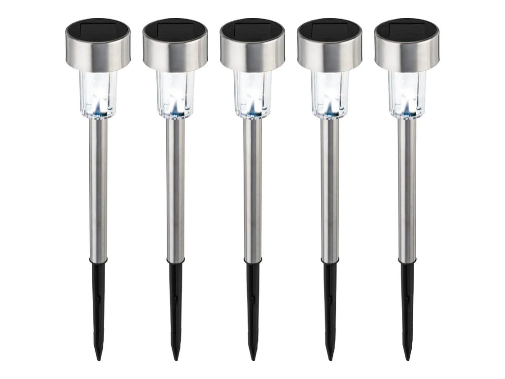 LIVARNO Lot de 5 balises solaires  LED