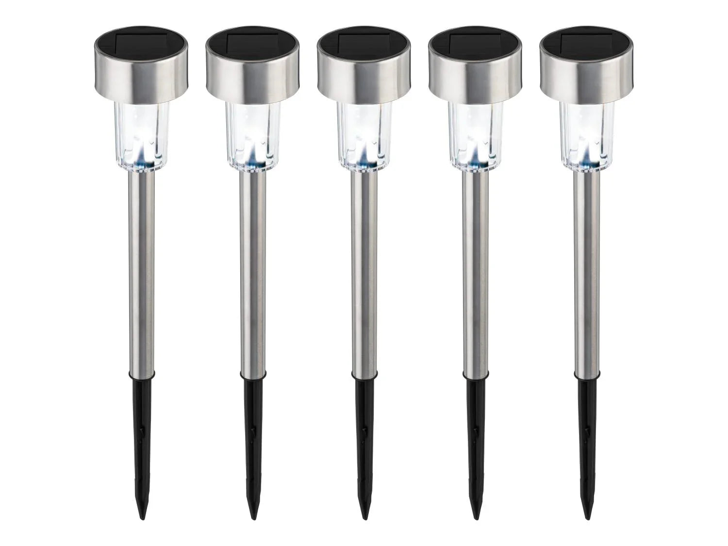 LIVARNO Lot de 5 balises solaires  LED