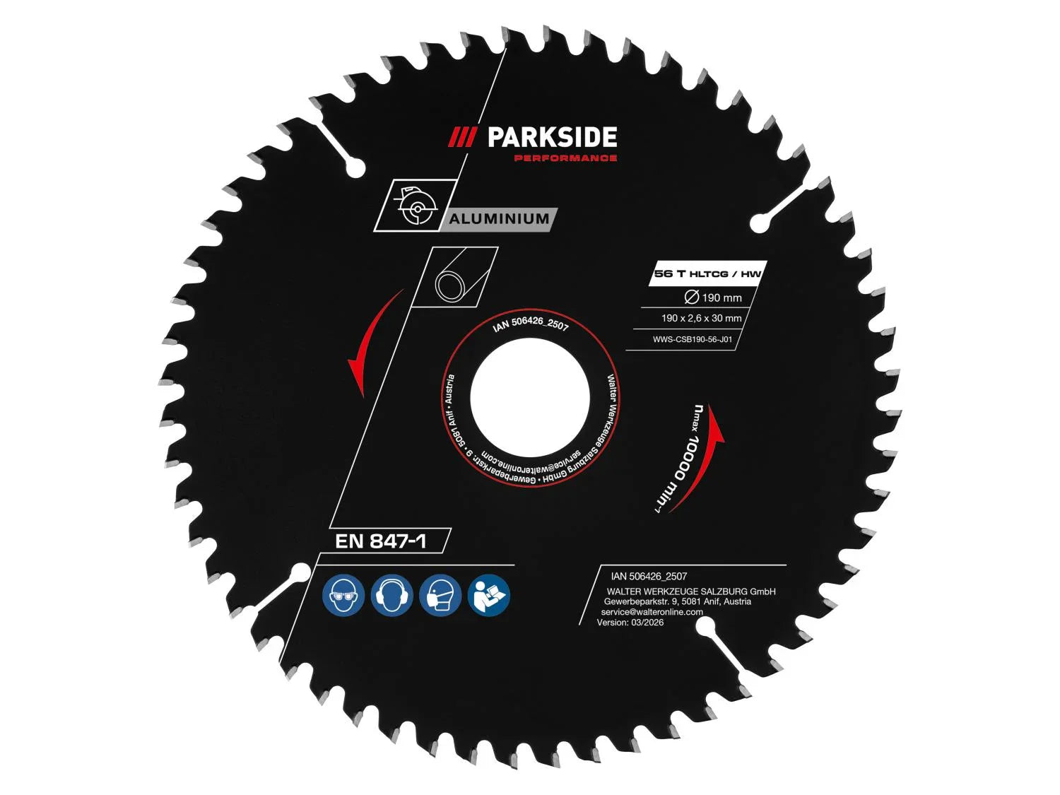 PARKSIDE PERFORMANCE Lame de scie circulaire,  190 mm, 40 dents ou 56 dents