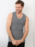 Débardeur thermique homme épais en laine gris léger