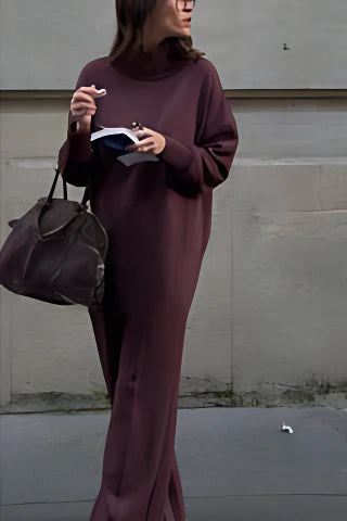 Ensemble sweat-shirt col roulé femme - Tenue de détente deux pièces confortable