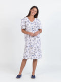 Chemise de nuit femme en coton bleu