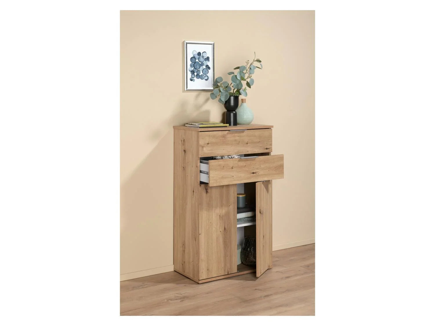 LIVARNO home Meuble bas, 57,6 x 94,8 x 32,9 cm, imitation chne