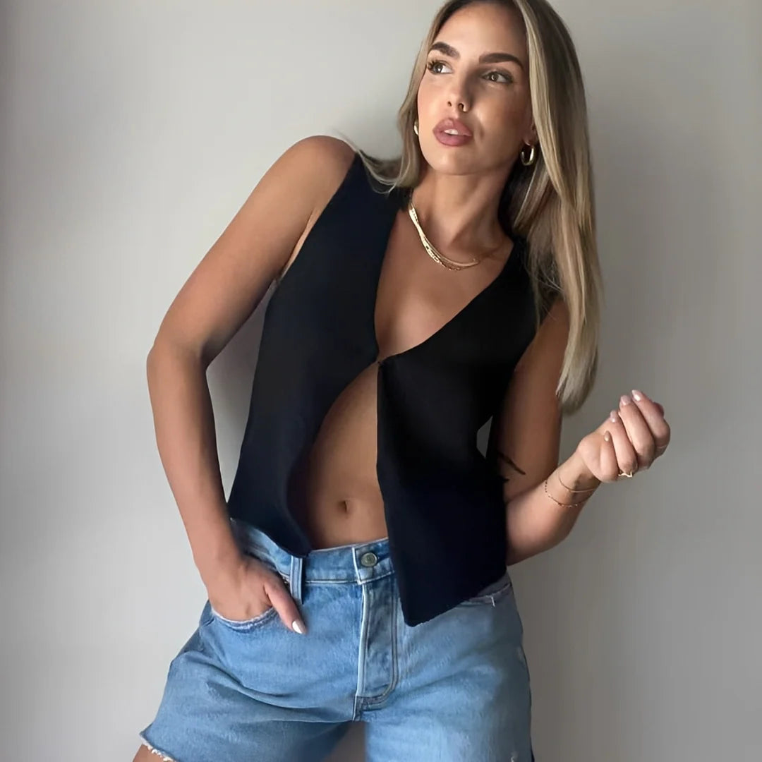 Ellaine - Veste Sans Manches Élégante
