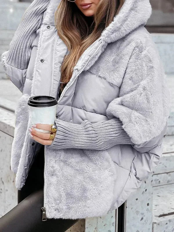 Veste décontractée doublée à capuche pour femmes
