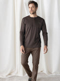 Pyjama homme en coton marron