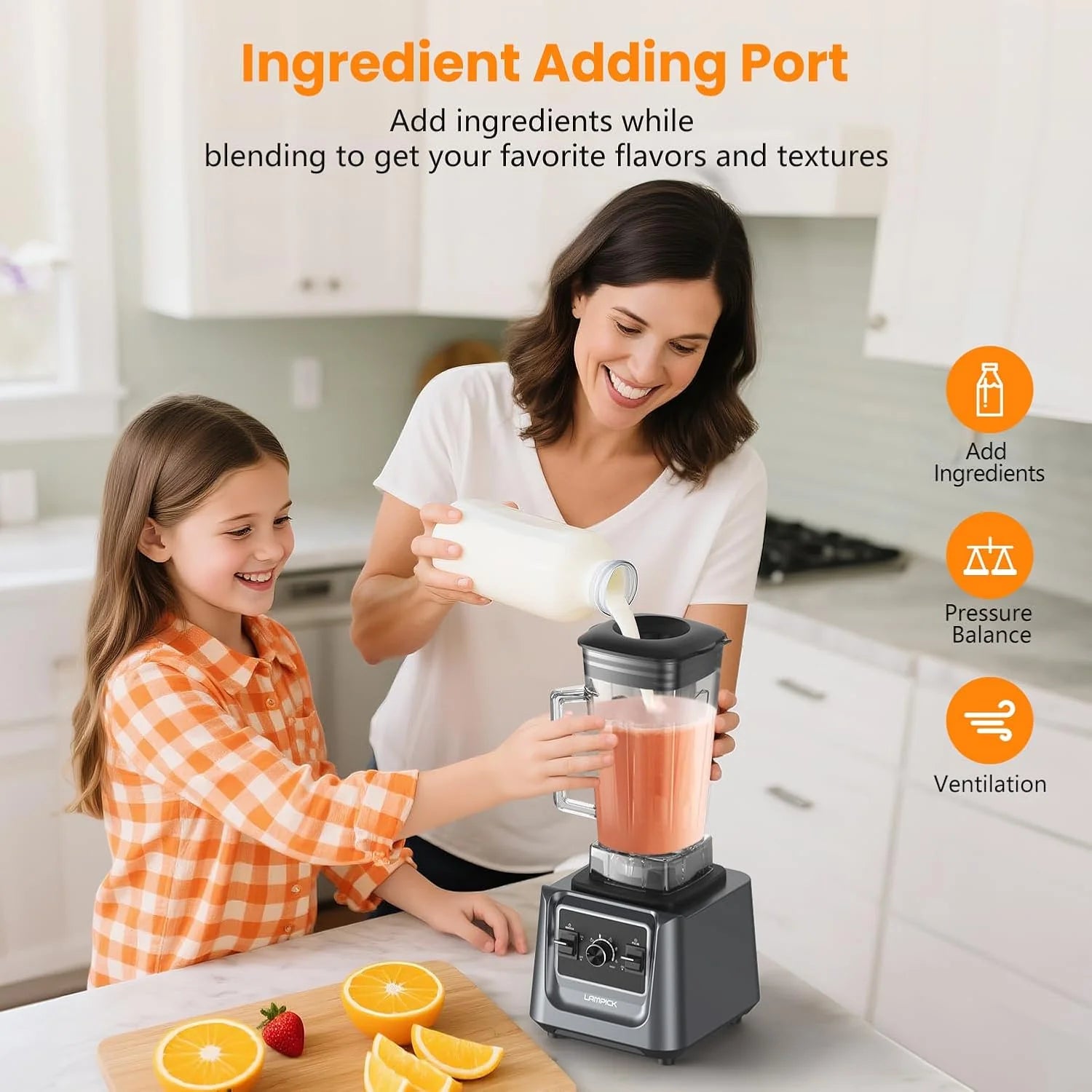 Blenders for Kitchen, 2000W Blender for Smoothies 35000 RPM Professional Grade High-Speed Smoothie Blender with 68 oz Pitcher & 27 oz To-Go Cup for Shakes, Ice Crushing, and Frozen Fruit