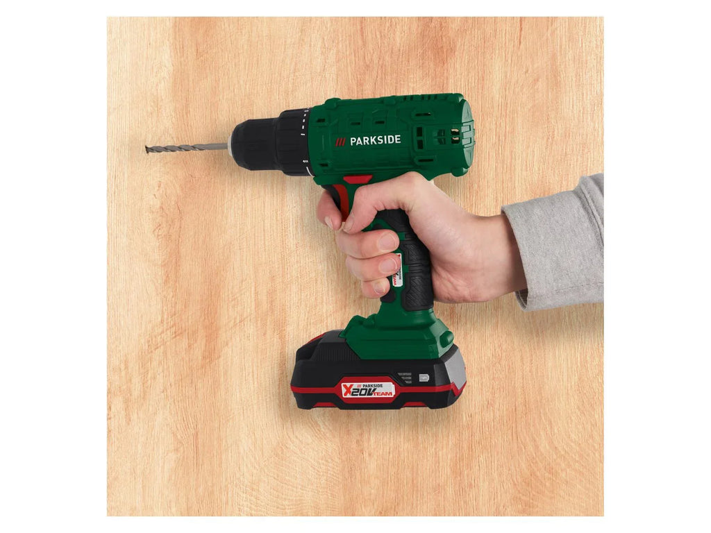 PARKSIDE Perceuse-visseuse sans fil avec batterie et chargeur PBSA 20-Li A1, 20 V