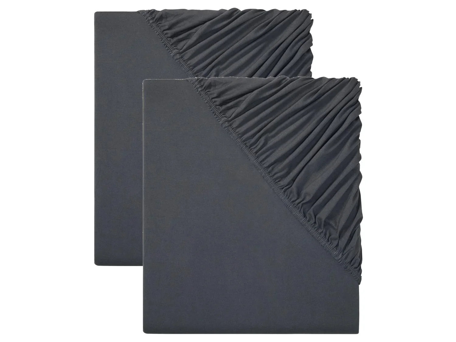 LIVARNO home Lot de 2 draps-housses en jersey, 90-100 x 200 cm