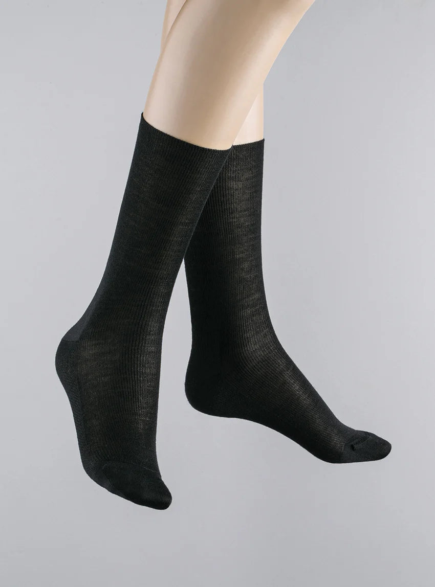 Mi-chaussettes mixte en laine noires