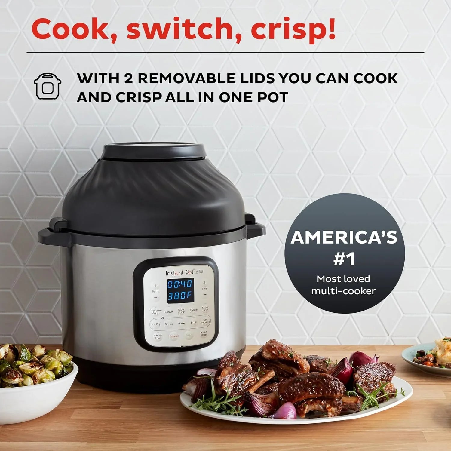 Instant Pot Duo 7 in 1 Electric Pressure Cooker Slow Cooker Rice Cooker Steamer Sauté Pan