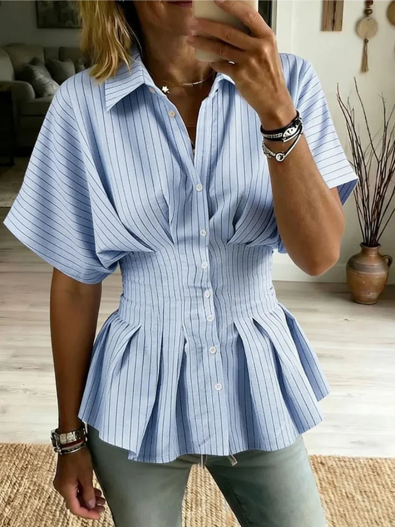 Blouse à manches courtes boutonnée