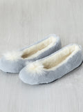 Chaussons ballerines d'intérieur gris perle
