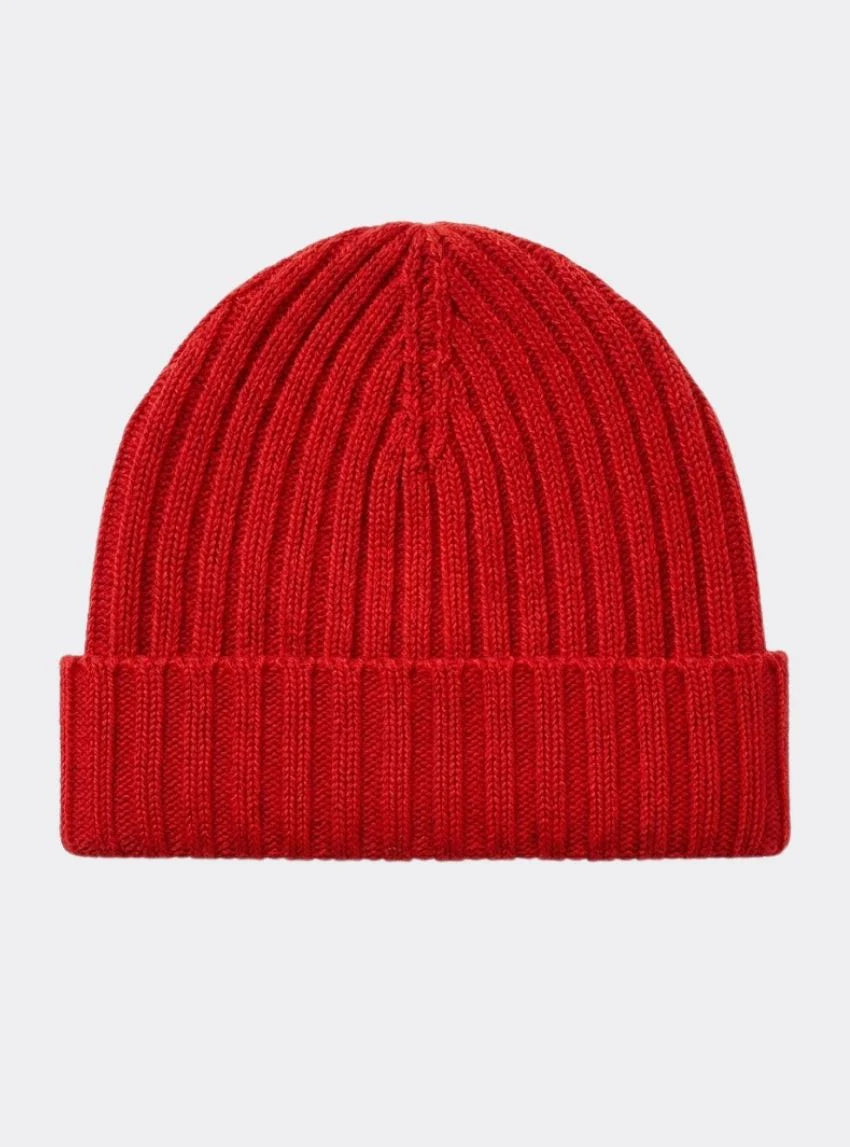 Bonnet femme en laine mérinos rouge