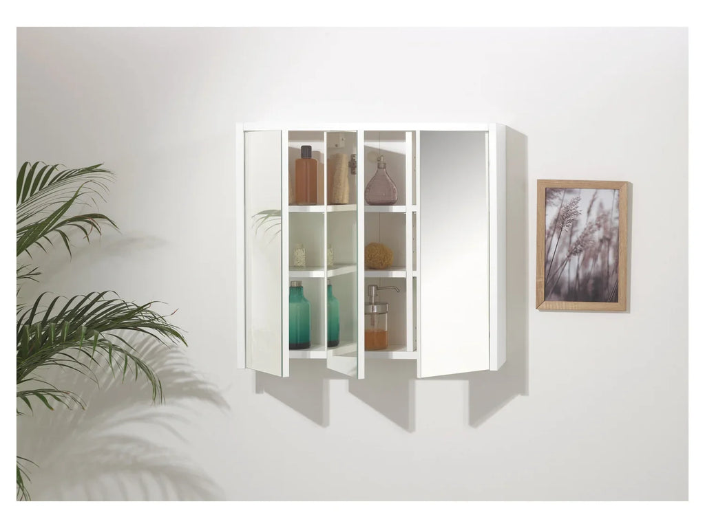 LIVARNO home Armoire de toilette miroir, 64,3 x 60,7 x 16,2 cm, blanche
