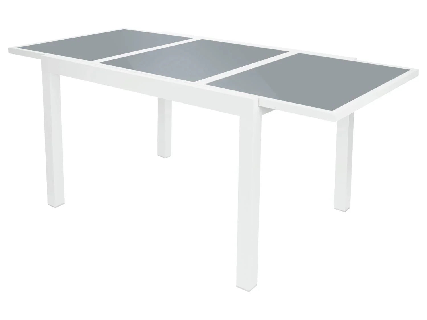LIVARNO home Table de jardin extensible en aluminium Houston, blanc/gris clair