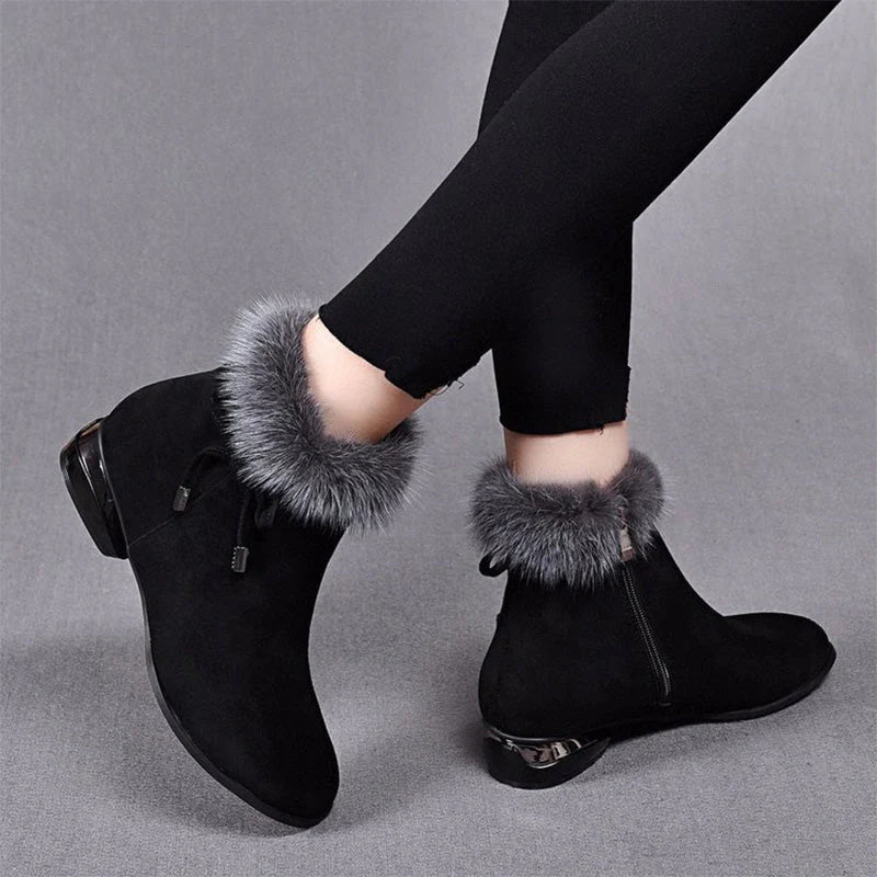 Bottes chevilles chaudes et élégantes antidérapantes pour femmes
