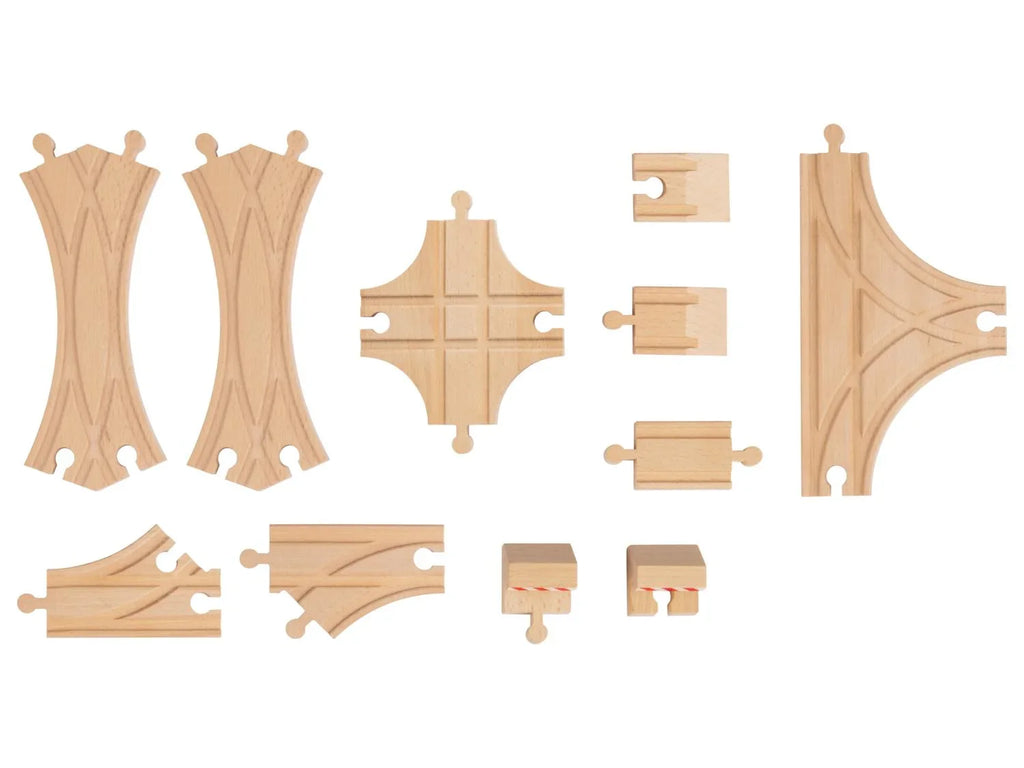 Playtive Set de rails ou d'aiguillages en bois