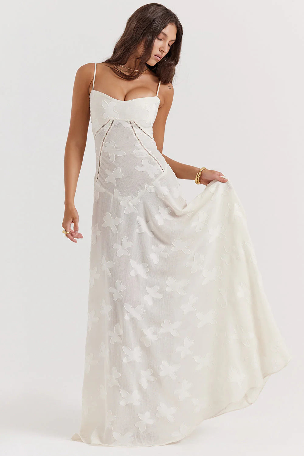 Clara | Robe longue Blanc cassé