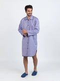 Liquette homme en coton rayé bleu
