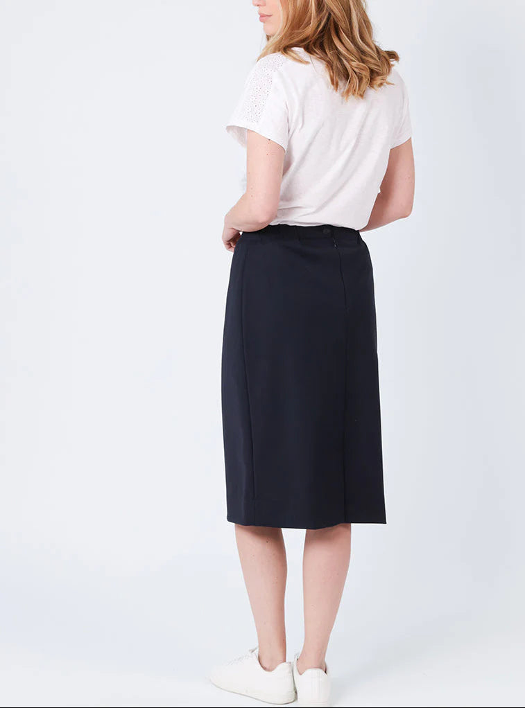 Jupe droite femme bleu marine