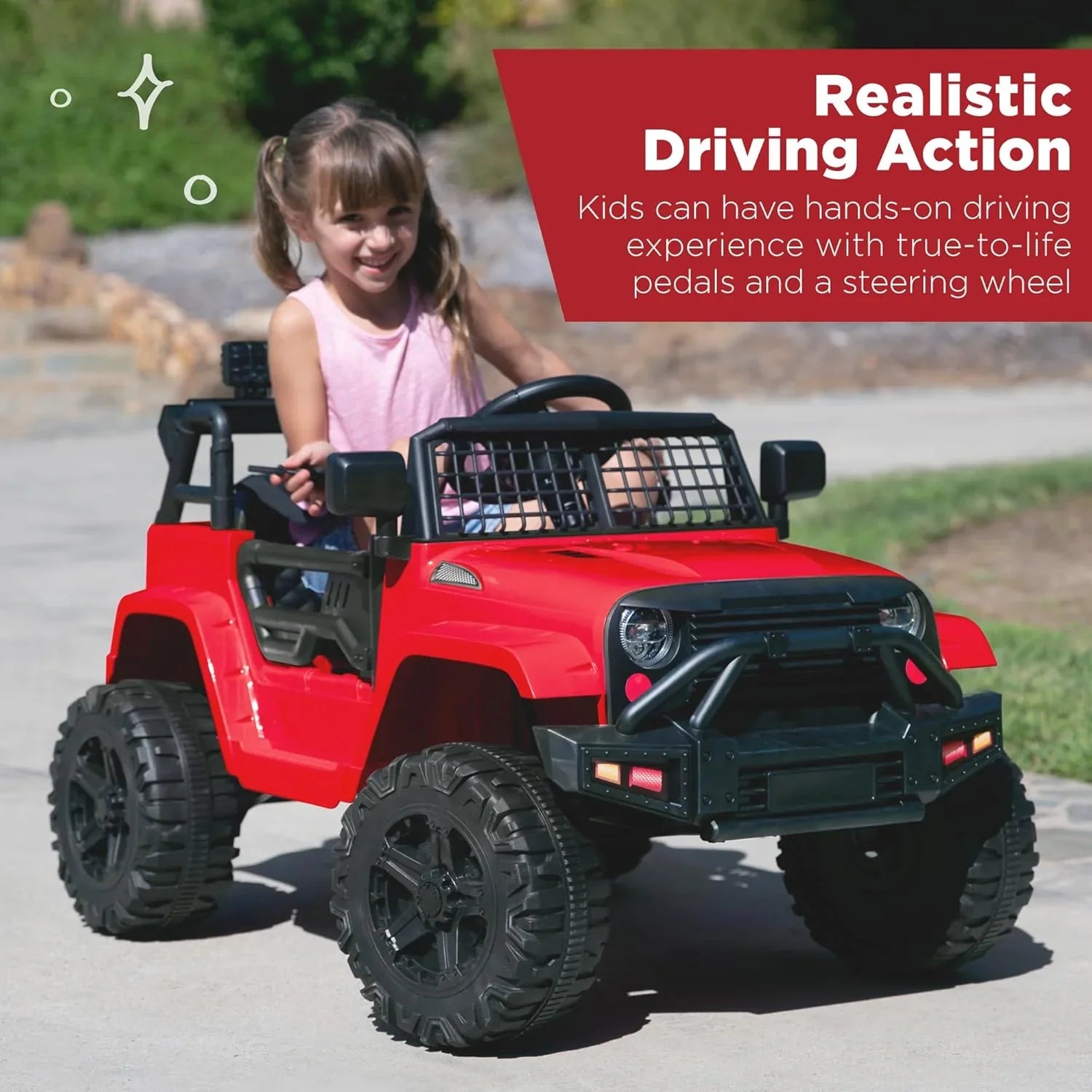Best Choice Products 12V Kids Ride-On Truck Car with Spring Suspension and LED Lights