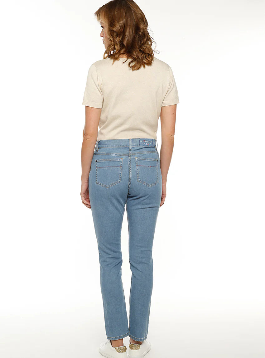 Jean femme coupe droite bleu clair