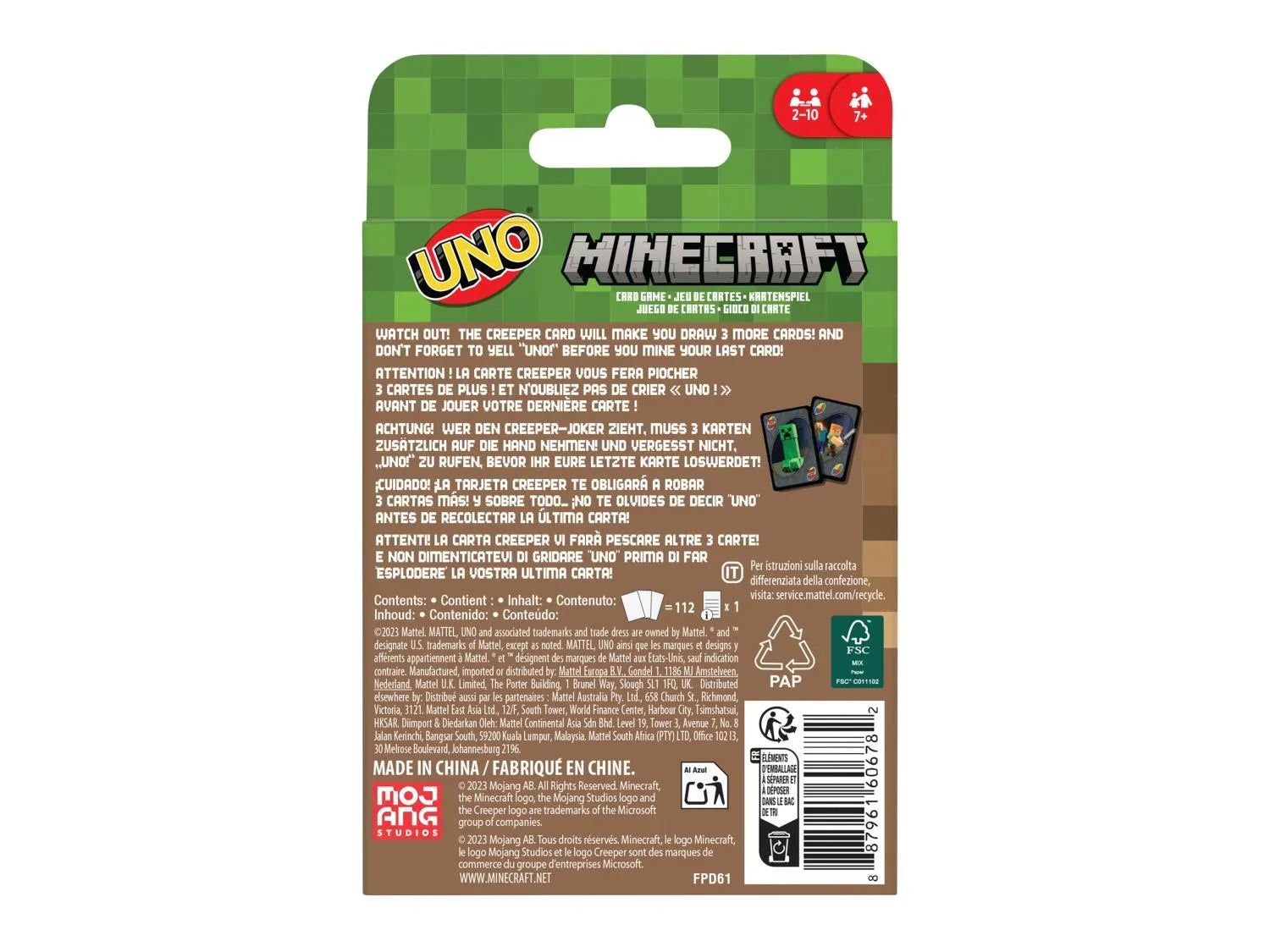 MATTEL UNO Minecraft