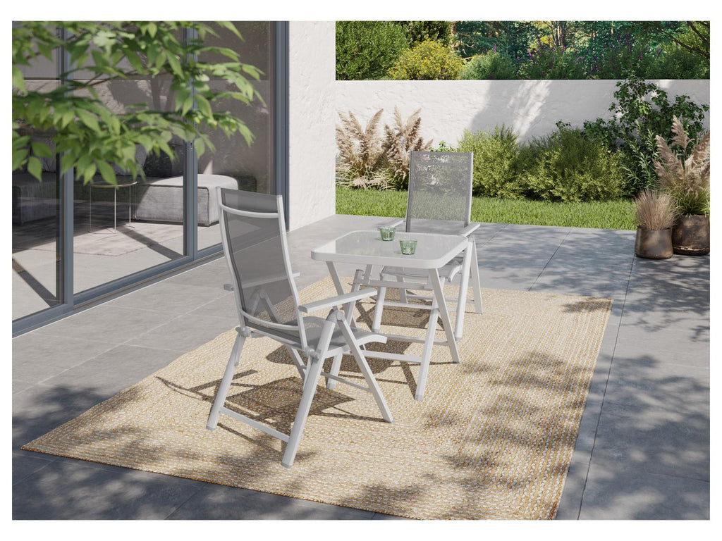 LIVARNO home Lot de 2 fauteuils Houston, blanc/gris clair