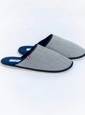 Chaussons homme en coton chevrons bleus