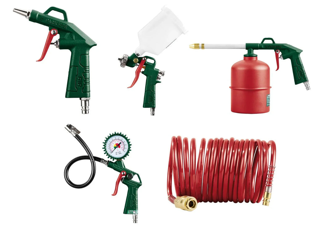 PARKSIDE Enrouleur tuyau pneumatique 10 m + set d'accessoires, 13 pices