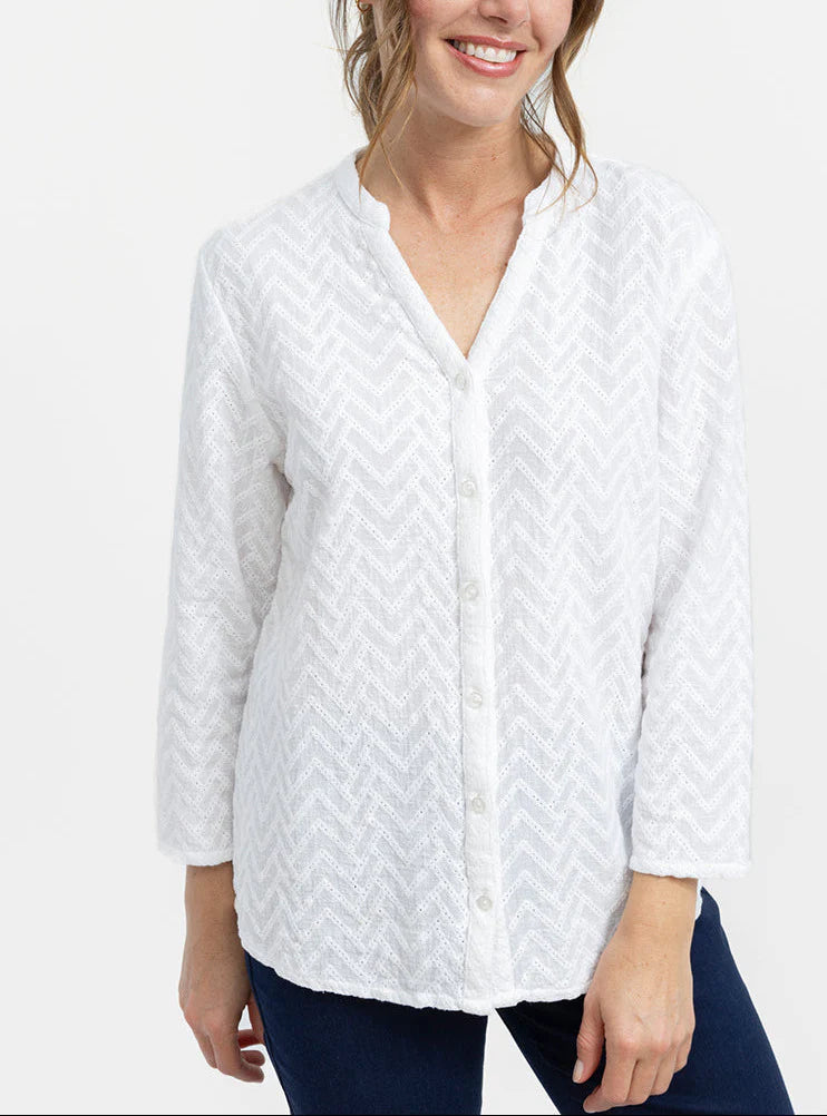 Chemisier femme en coton blanc naturel