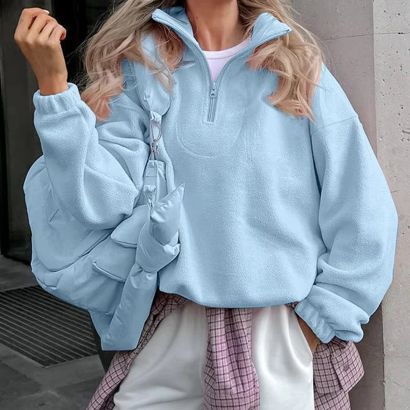 Sweat à capuche rose pâle pour femme