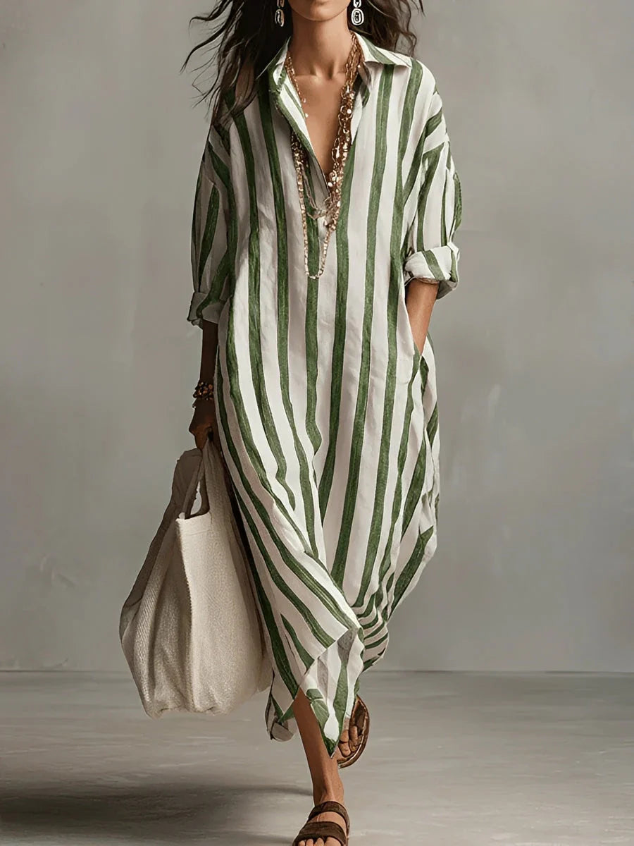 Charlotte - Robe Évasée à Rayures