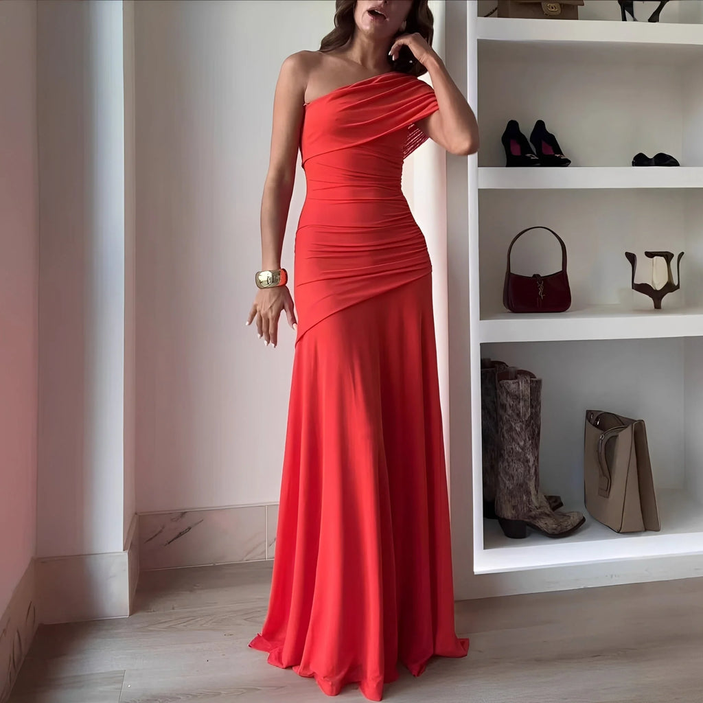 Marga - Robe Maxi Épaules Dénudées Élégante