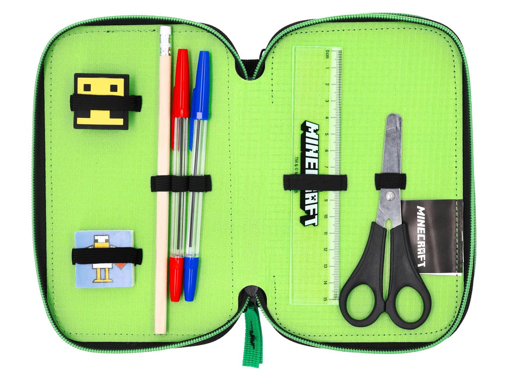 Minecraft Trousse  triple compartiment