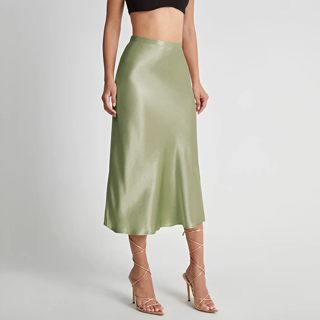 Emilia - Jupe midi fluide à taille haute