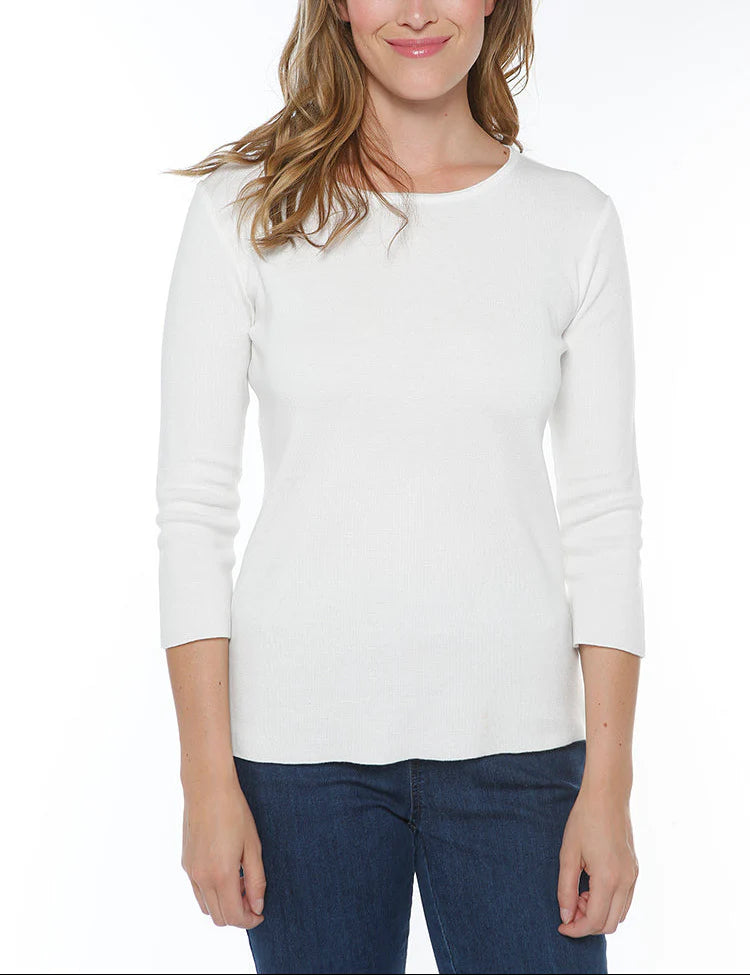Pull femme en coton blanc crème