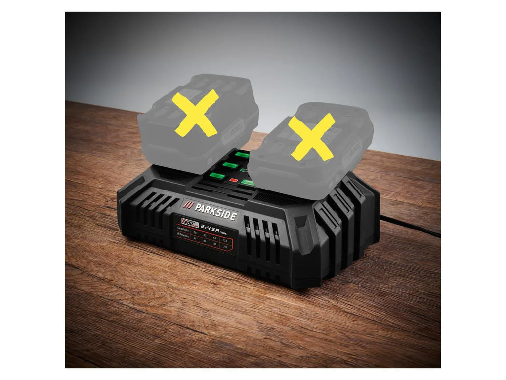 PARKSIDE Chargeur de batterie double PDSLG 20 B1, 20 V