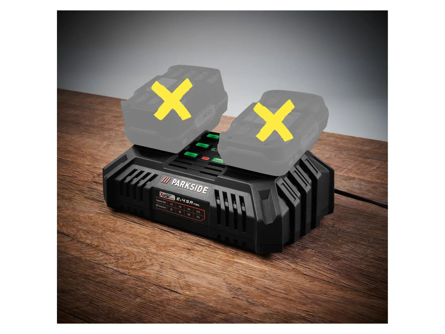 PARKSIDE Chargeur de batterie double PDSLG 20 B1, 20 V