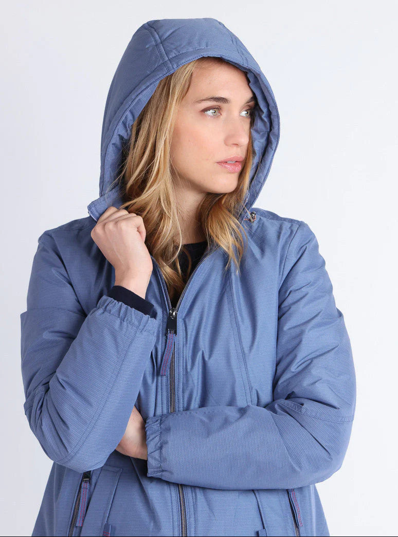 Parka doudoune femme bleu horizon