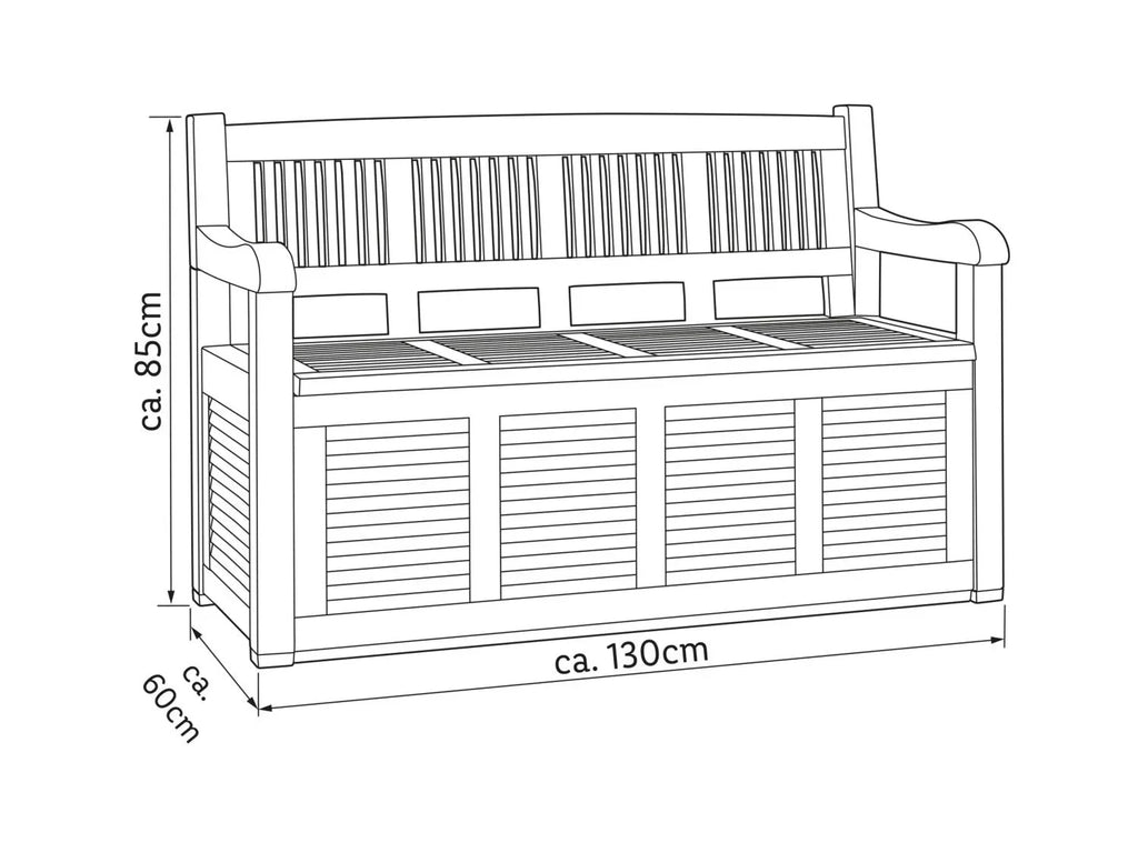 LIVARNO home Banc de jardin, 130 x 60 x 85 cm, anthracite