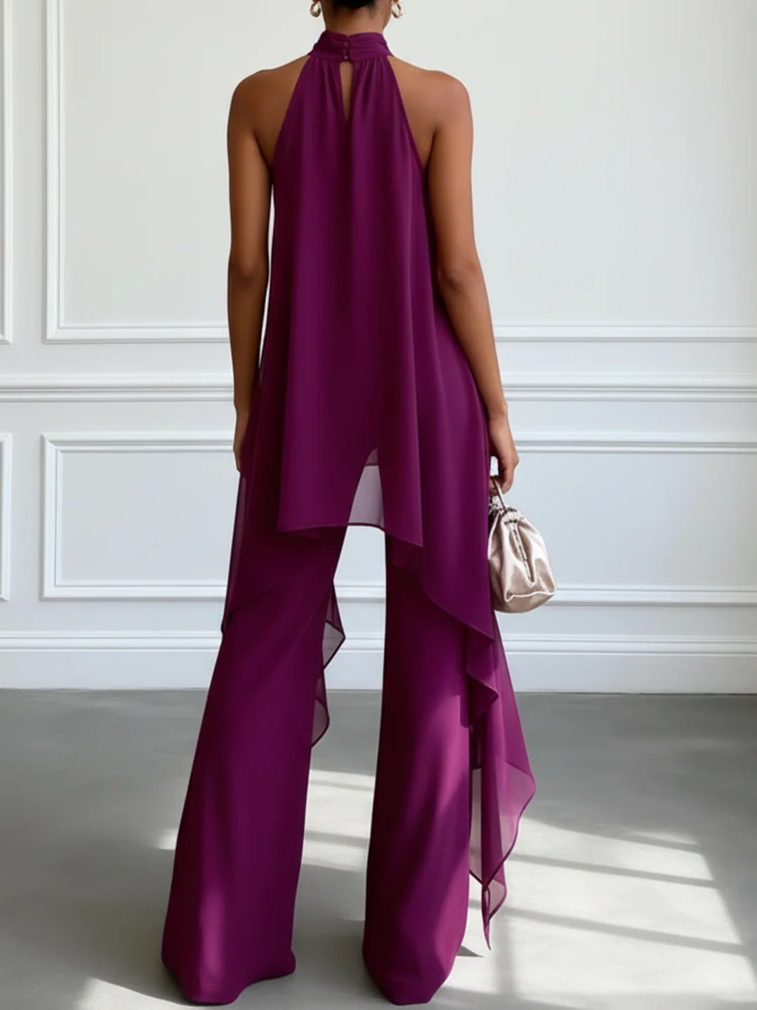 Violette | Ensemble élégant halter avec pantalon