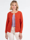 Cardigan femme en coton orange terracotta