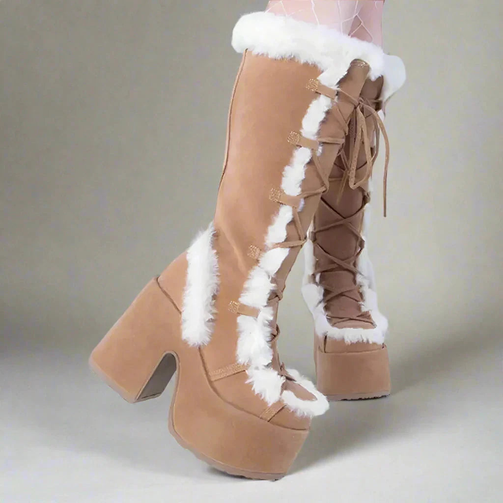 Bottes à plateforme épaisses et confortables pour le style hivernal