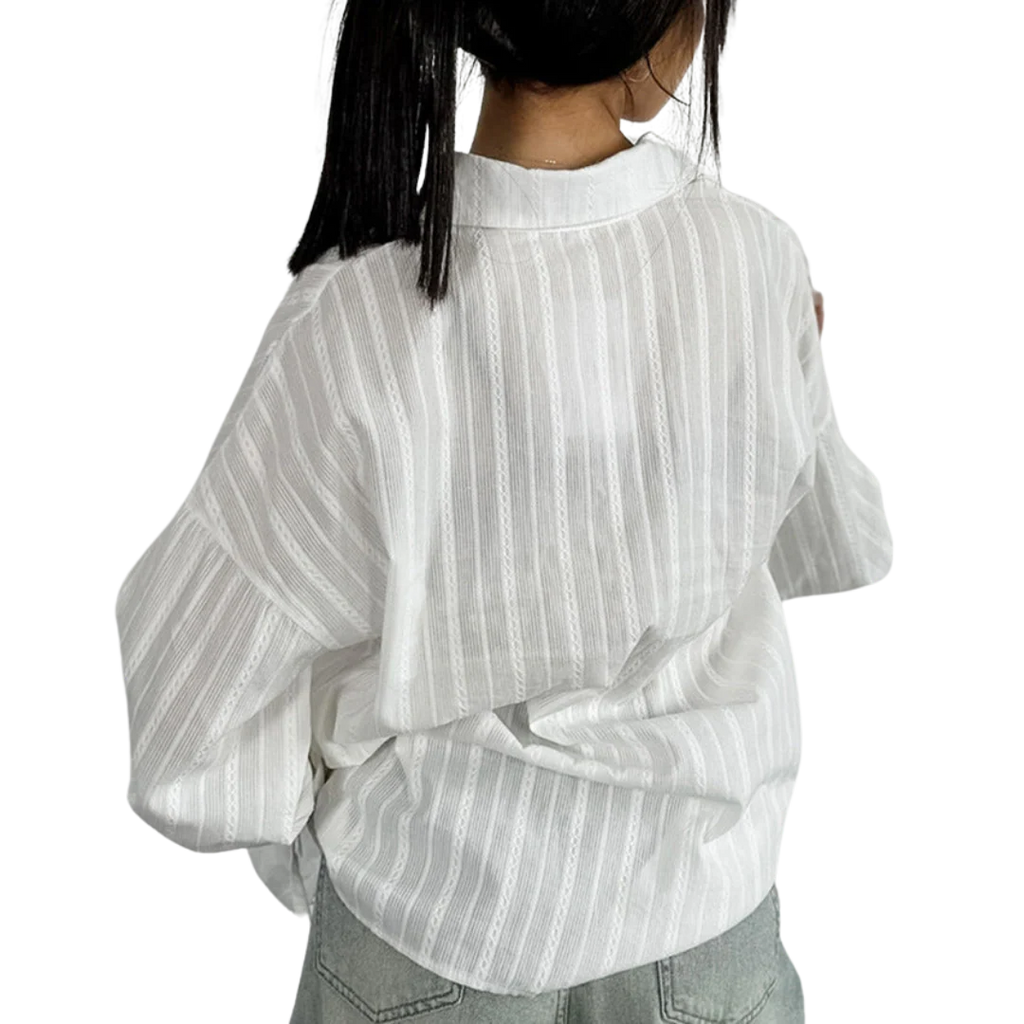Blouse rayée à poignets noués pour femmes