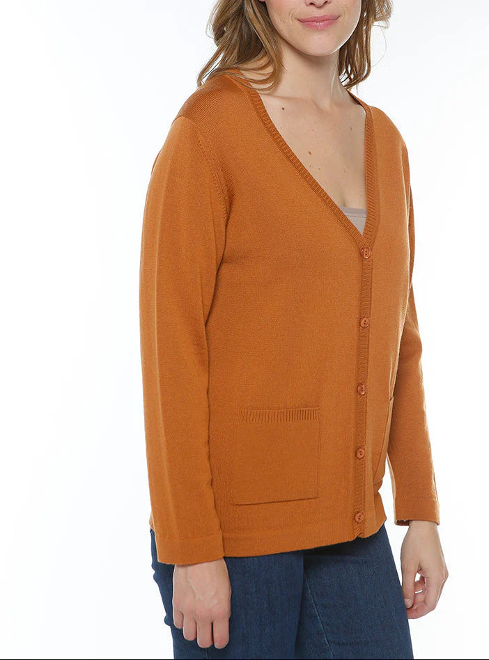 Gilet femme en laine merinos beige caramel