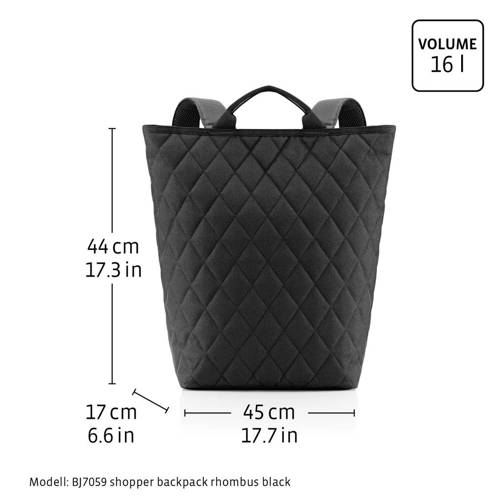 Shopper-Backpack Rhombus Black