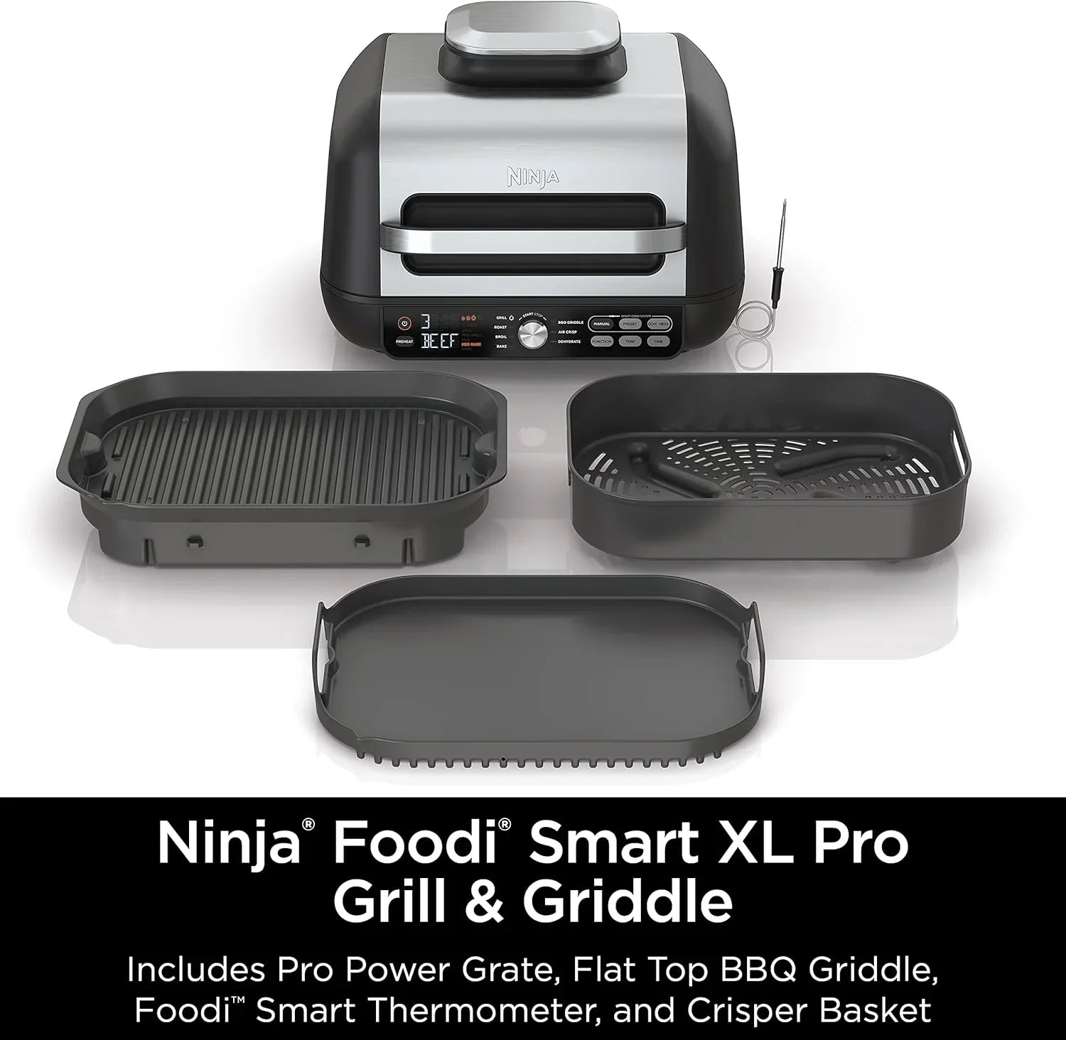Ninja Foodi Smart XL 6-in-1 Indoor Grill with Air Fry Bake Roast Broil and Dehydrate